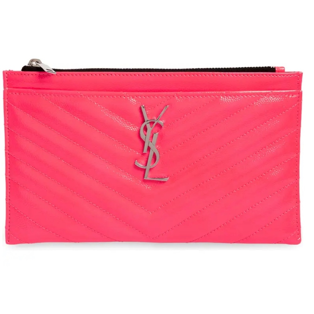 YSL Neon Pink Clutch